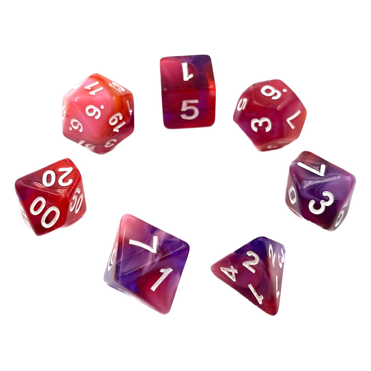 7-teiliges RPG Würfelset Mehrfarbig: Red Clouds