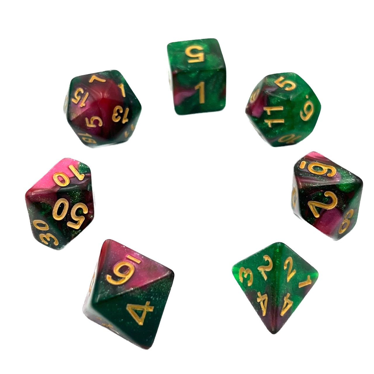 7-teiliges RPG Würfelset Galaxy: Rose Way