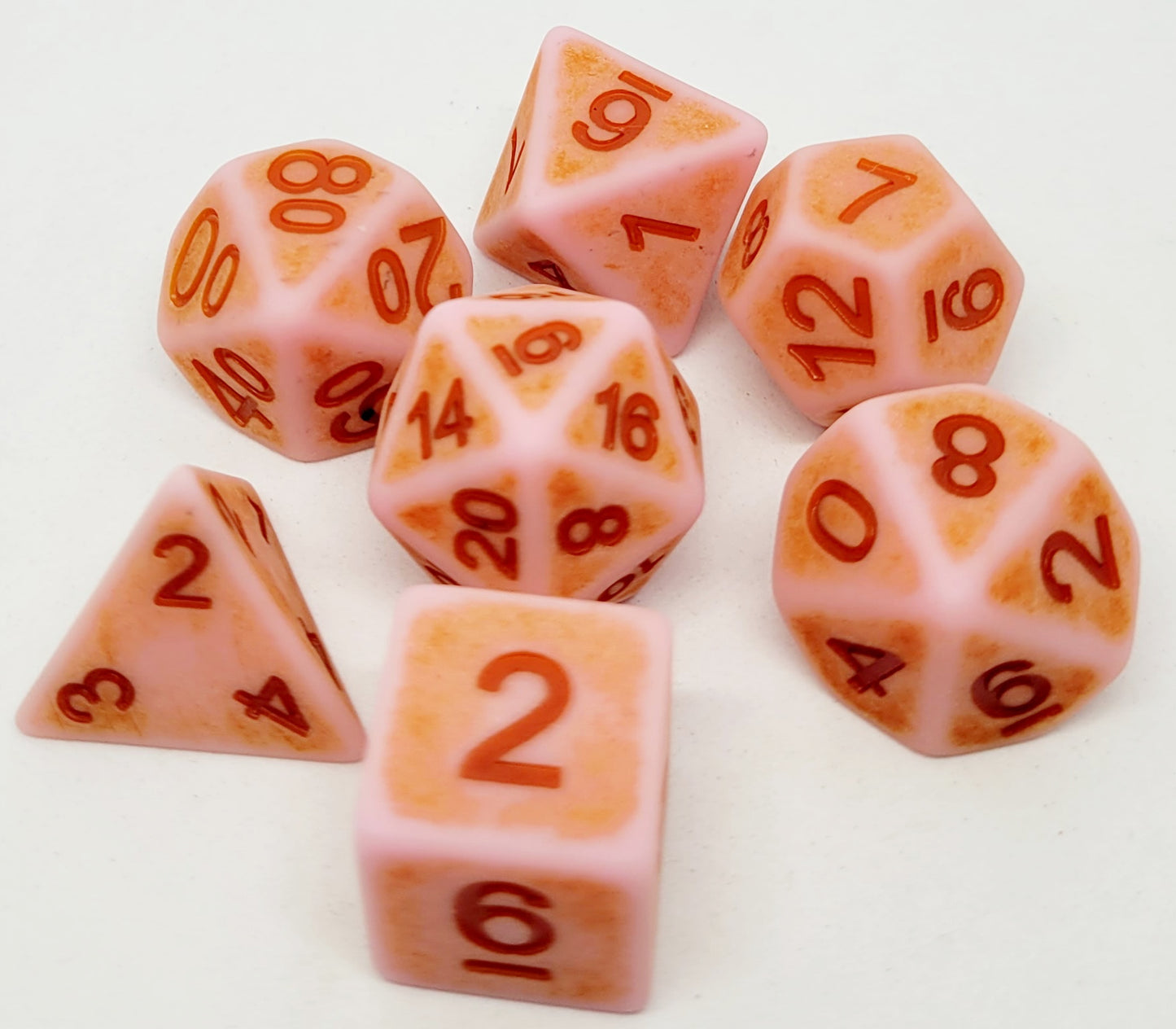 7-teiliges RPG Würfelset Ancient: Rosy Cheeks