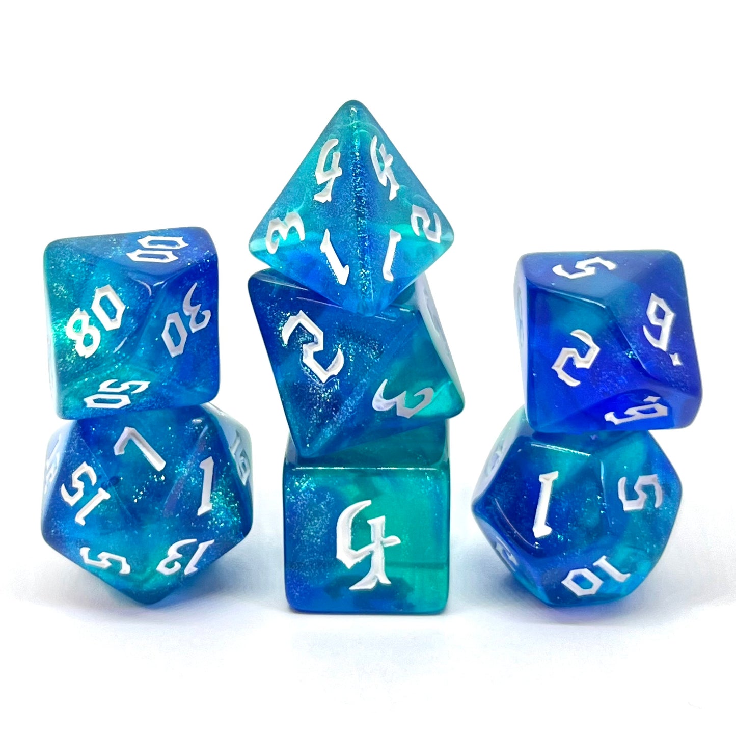 7-teiliges RPG Würfelset Galaxy: Sapphire