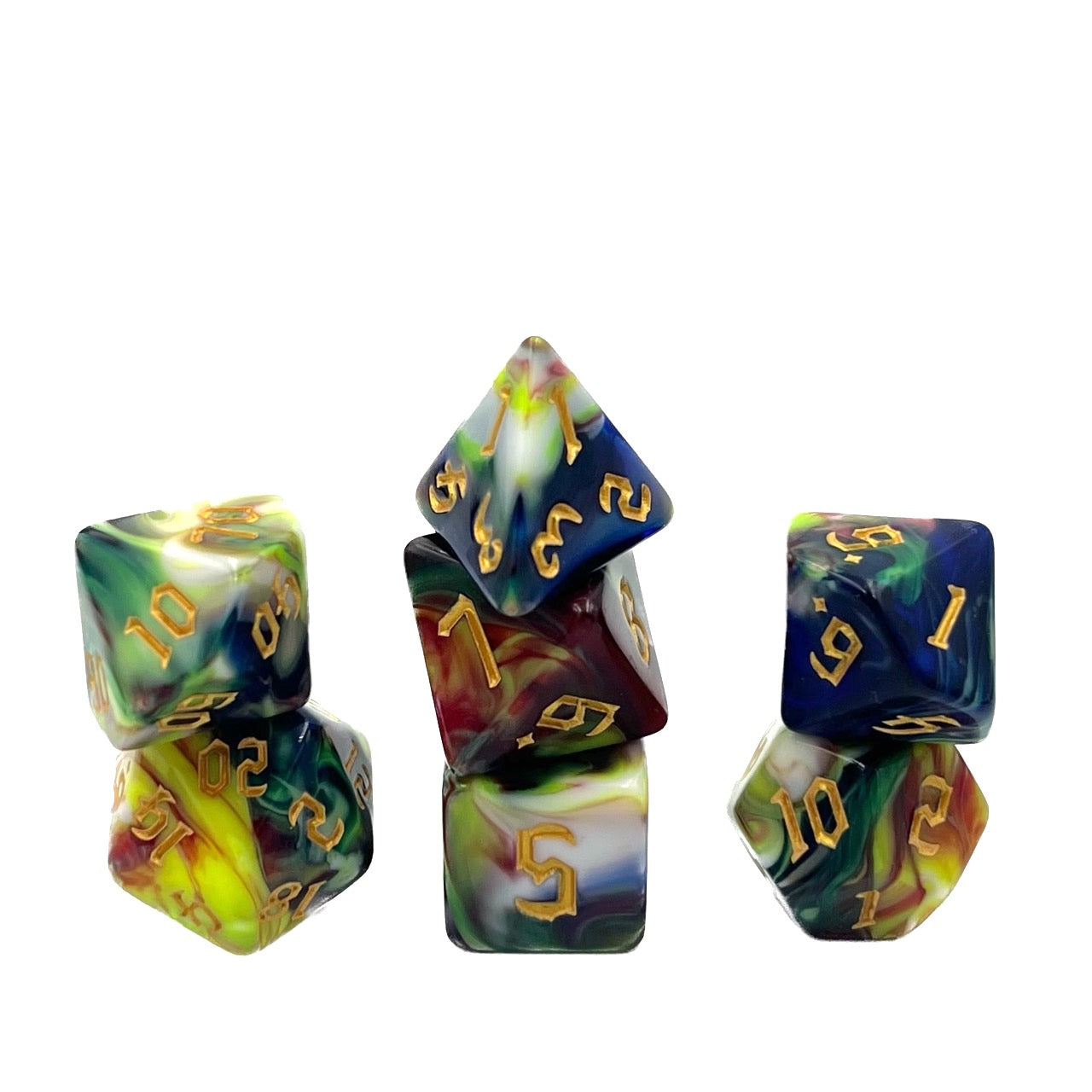 7-teiliges RPG Würfelset Mehrfarbig: Secret Garden