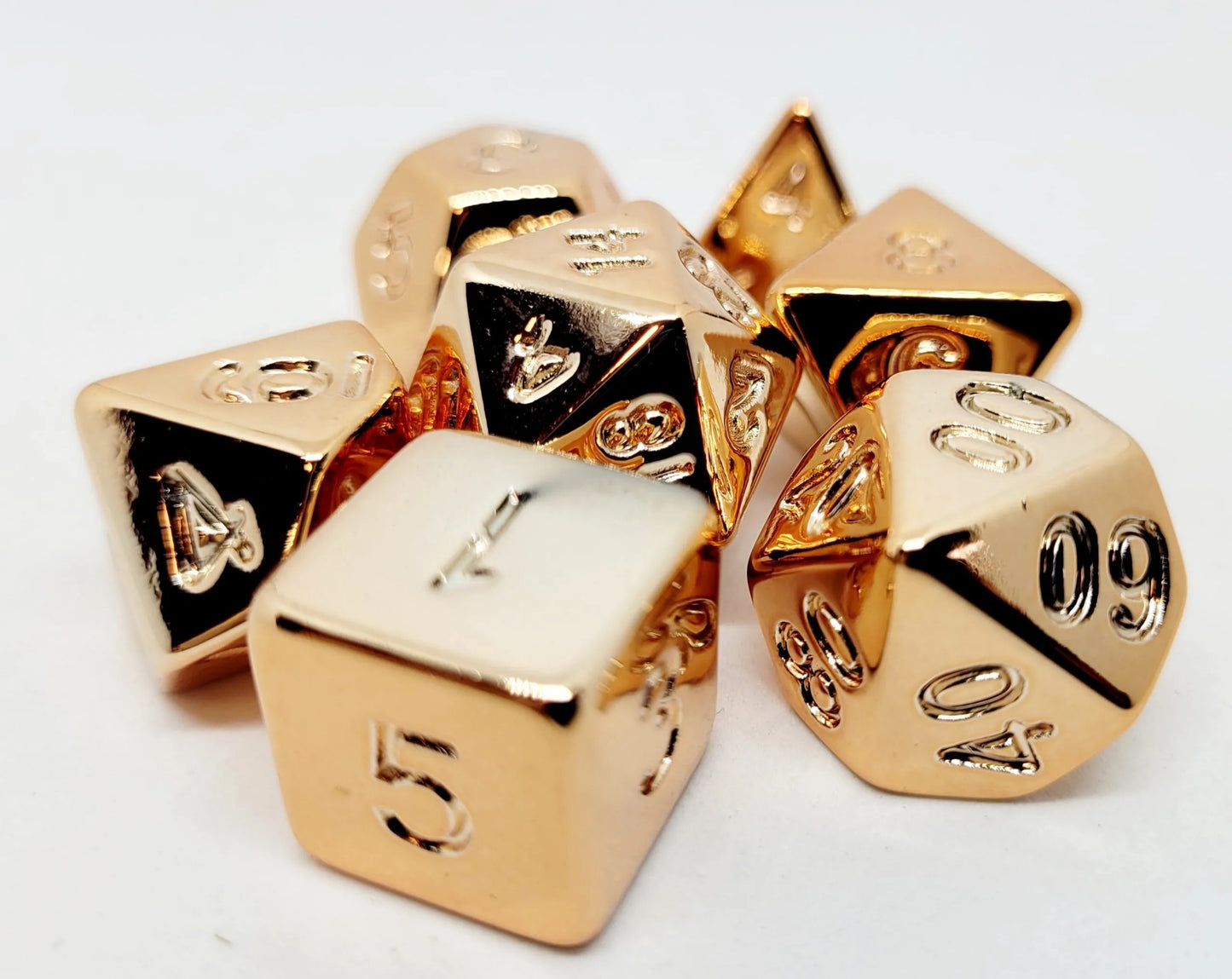 7-teiliges RPG Würfelset Plated: Shiny Champagner