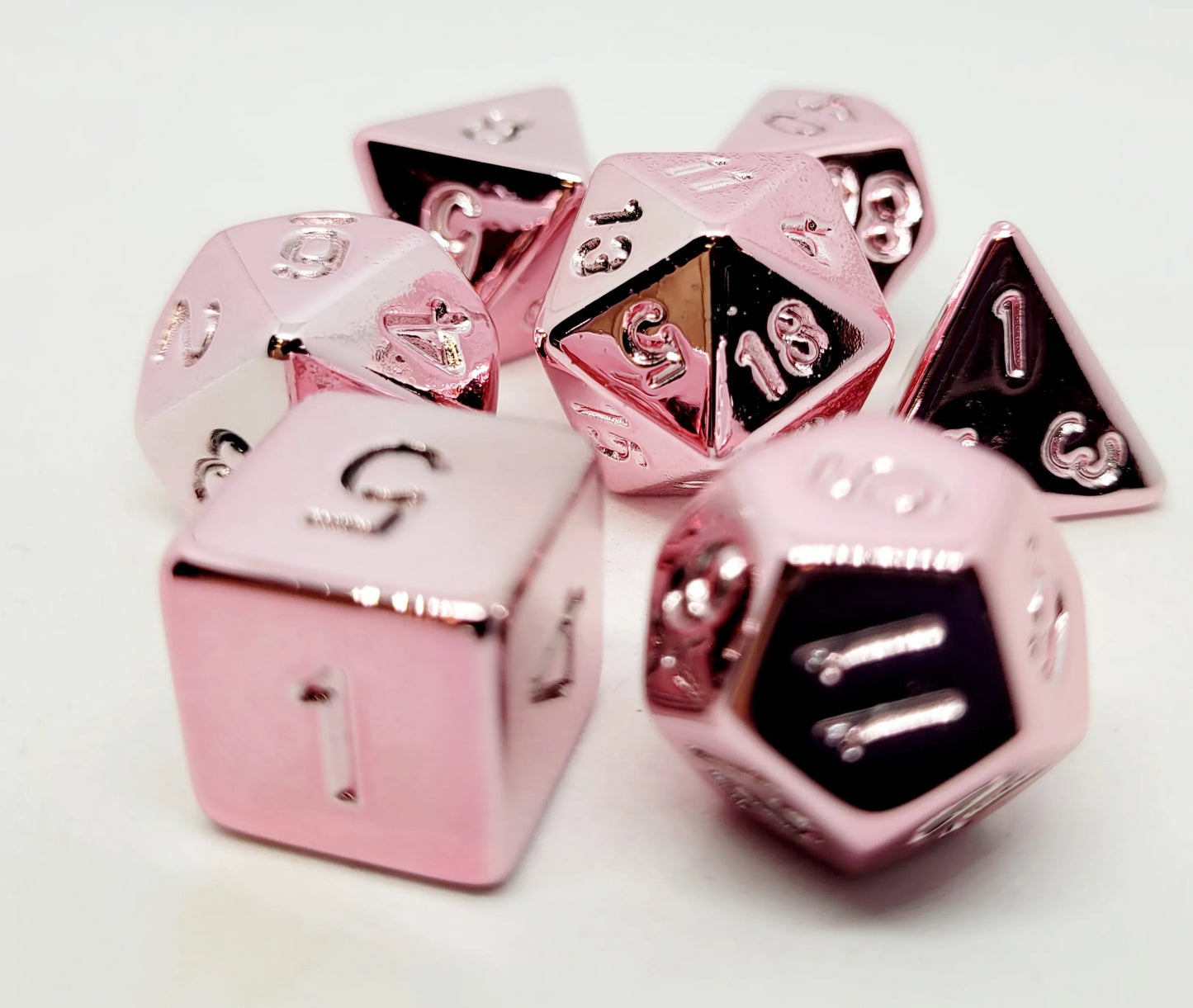7-teiliges RPG Würfelset Plated: Shiny Rosé Gold