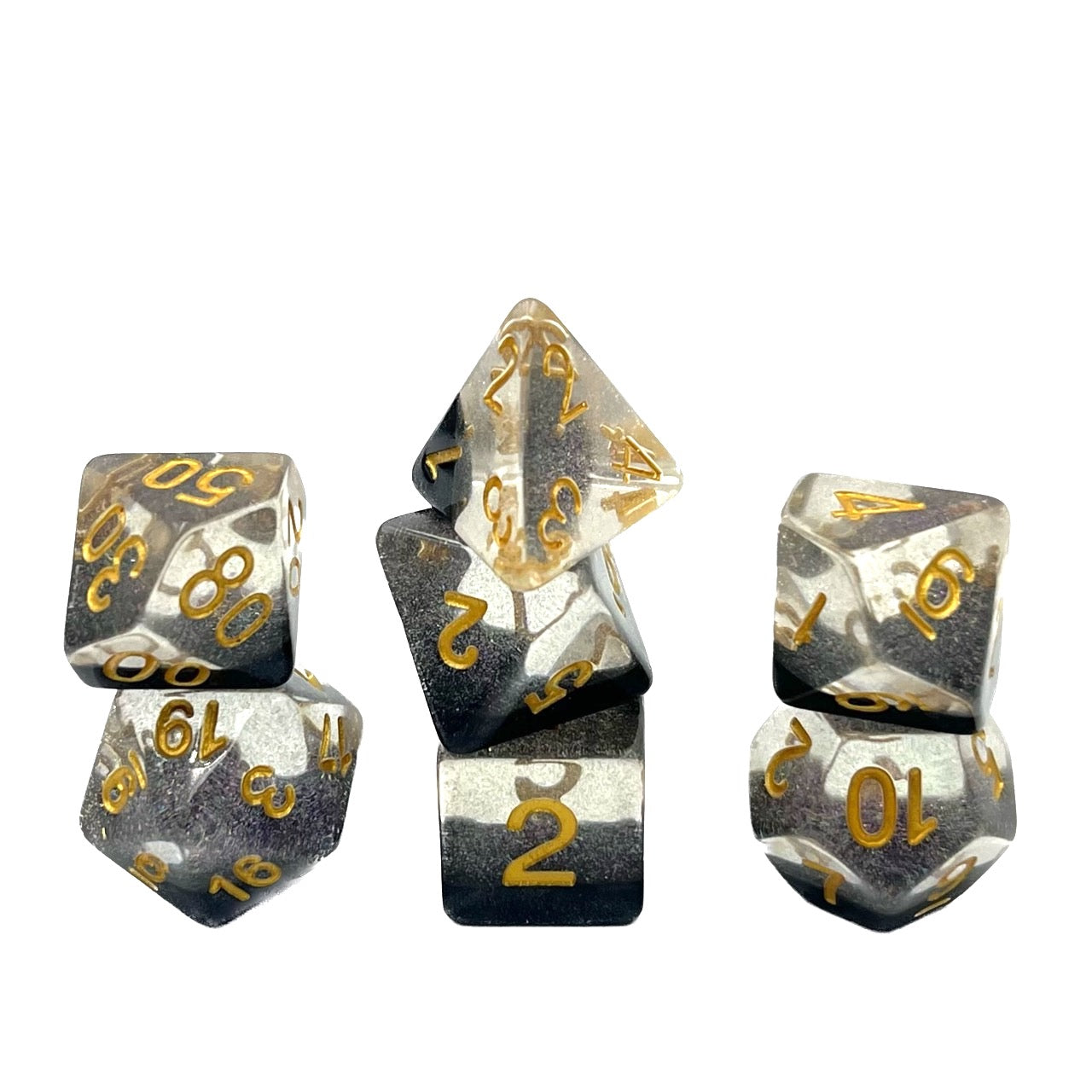 7-teiliges RPG Würfelset Galaxy: Snowflake Black