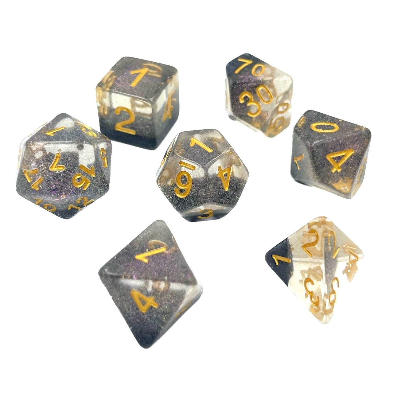 7-teiliges RPG Würfelset Galaxy: Snowflake Black