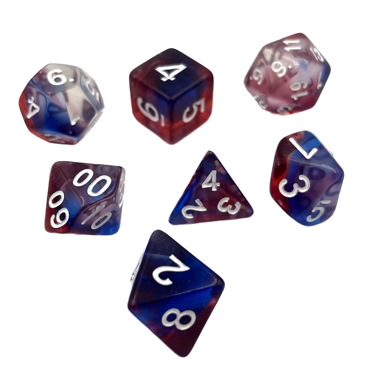 7-teiliges RPG Würfelset Transparent: Purple Clouds Relaunch