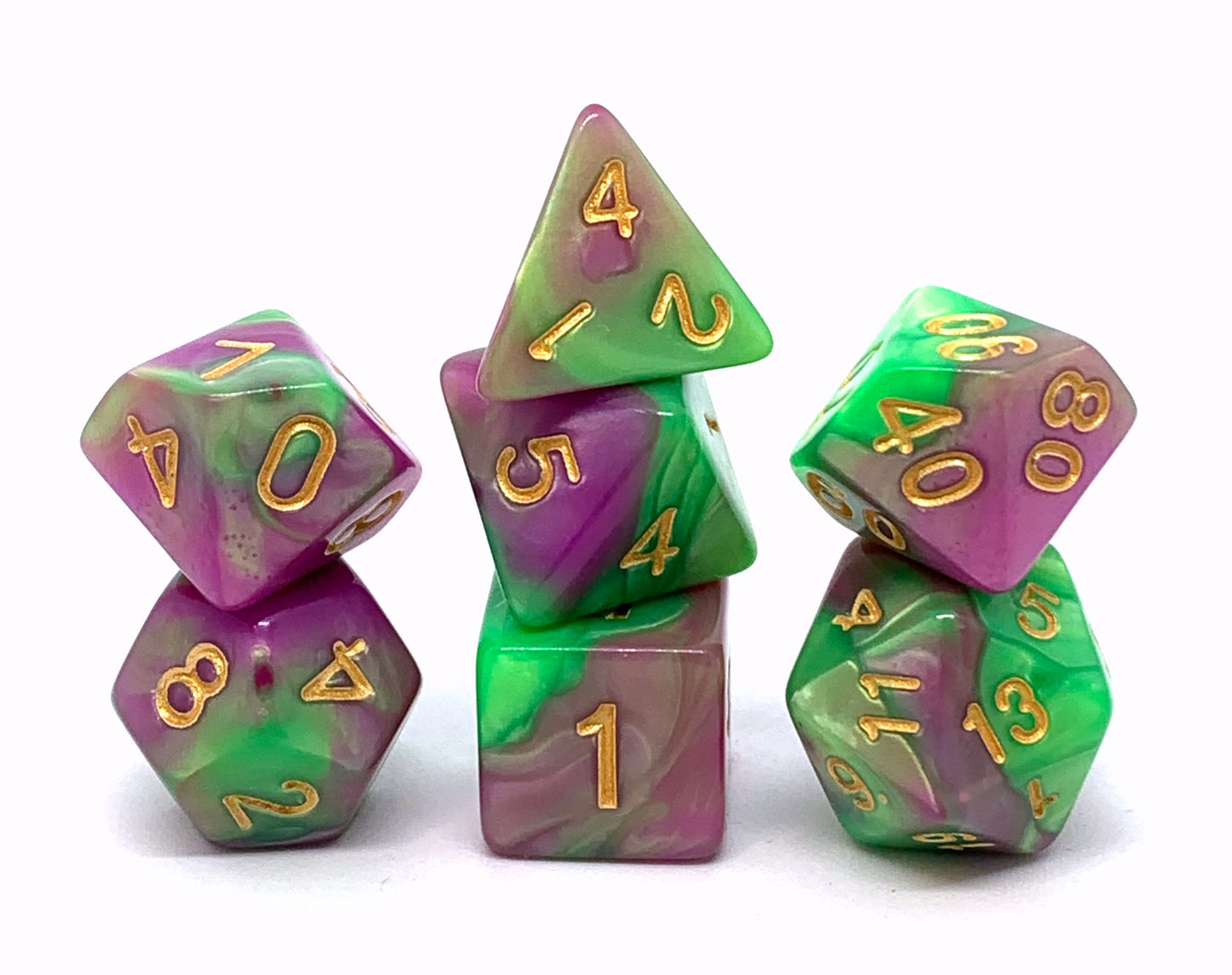 7-teiliges RPG Würfelset Mehrfarbig: Waterlilly