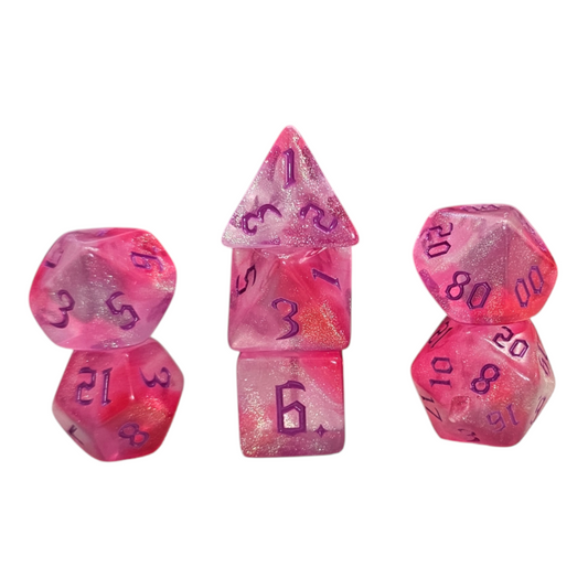 7-teiliges RPG Würfelset Galaxy: Raspberry