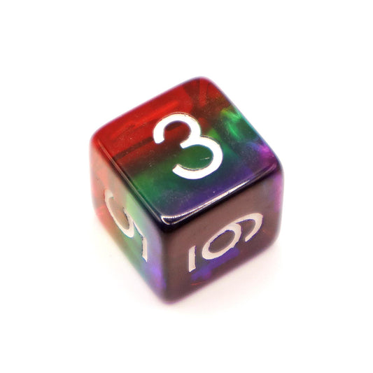 D6 Würfel Transparent: Rainbow