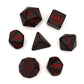 7-teiliges RPG Würfelset Metall: Antique Black Red