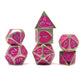 7-teiliges RPG Würfelset Metall: Heart Embossed Pink