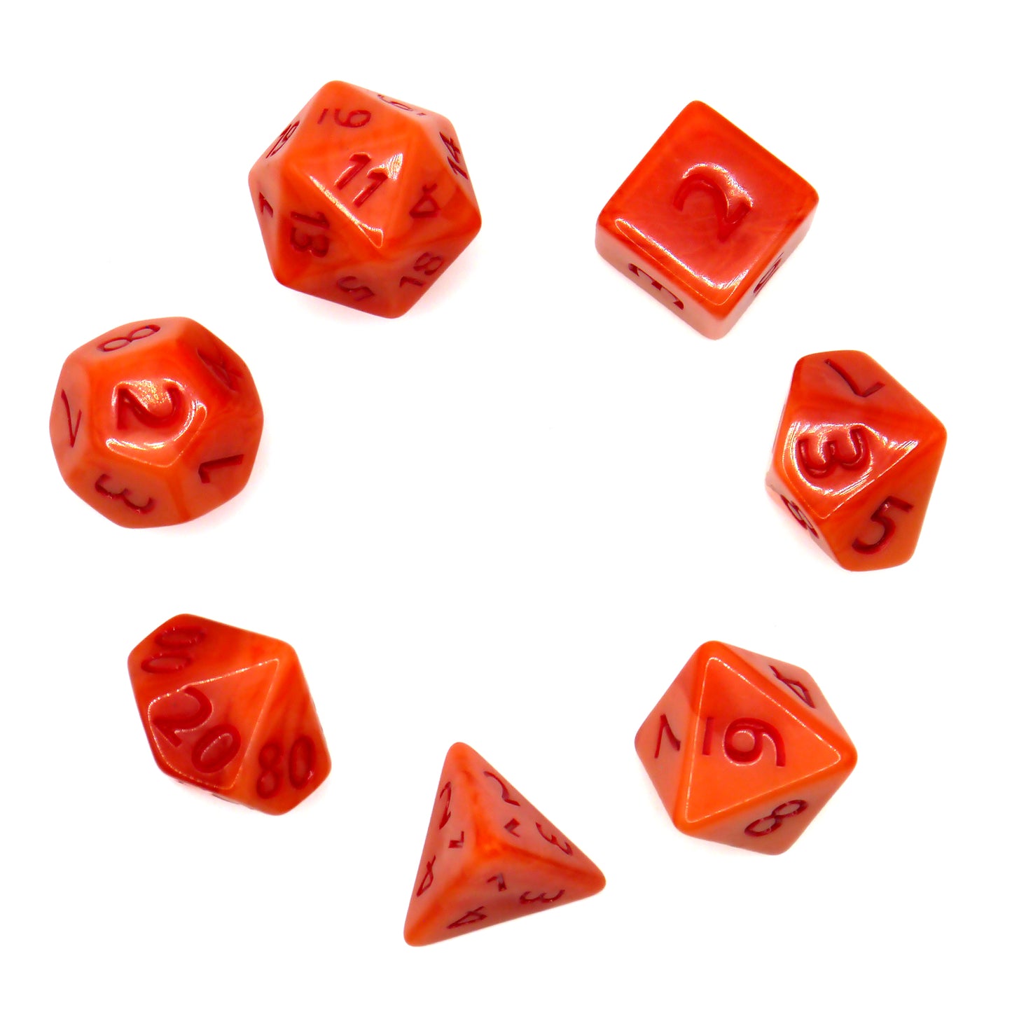 7-teiliges RPG Würfelset Mehrfarbig: Sweet Peach Gum