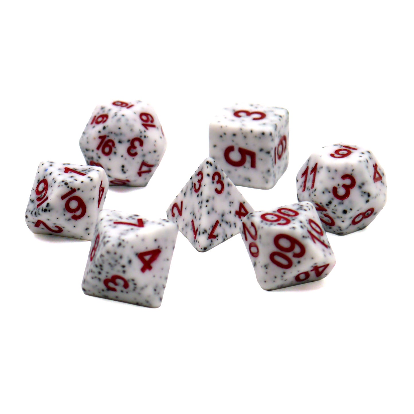 7-teiliges RPG Würfelset Mehrfarbig: Granite White