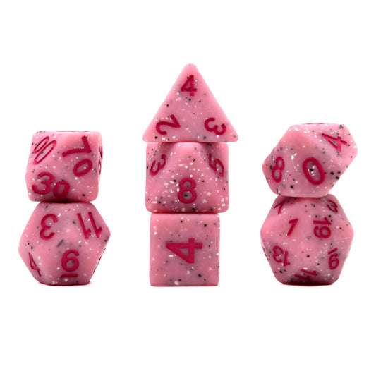 7-teiliges RPG Würfelset Mehrfarbig: Granite Pink