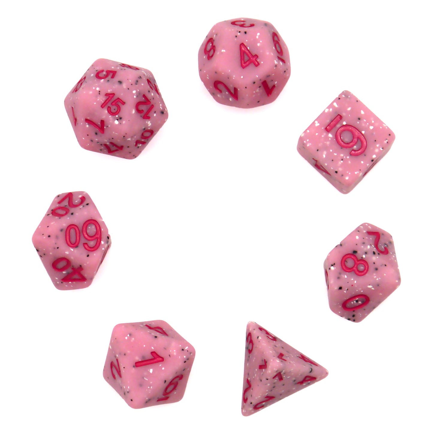 7-teiliges RPG Würfelset Mehrfarbig: Granite Pink