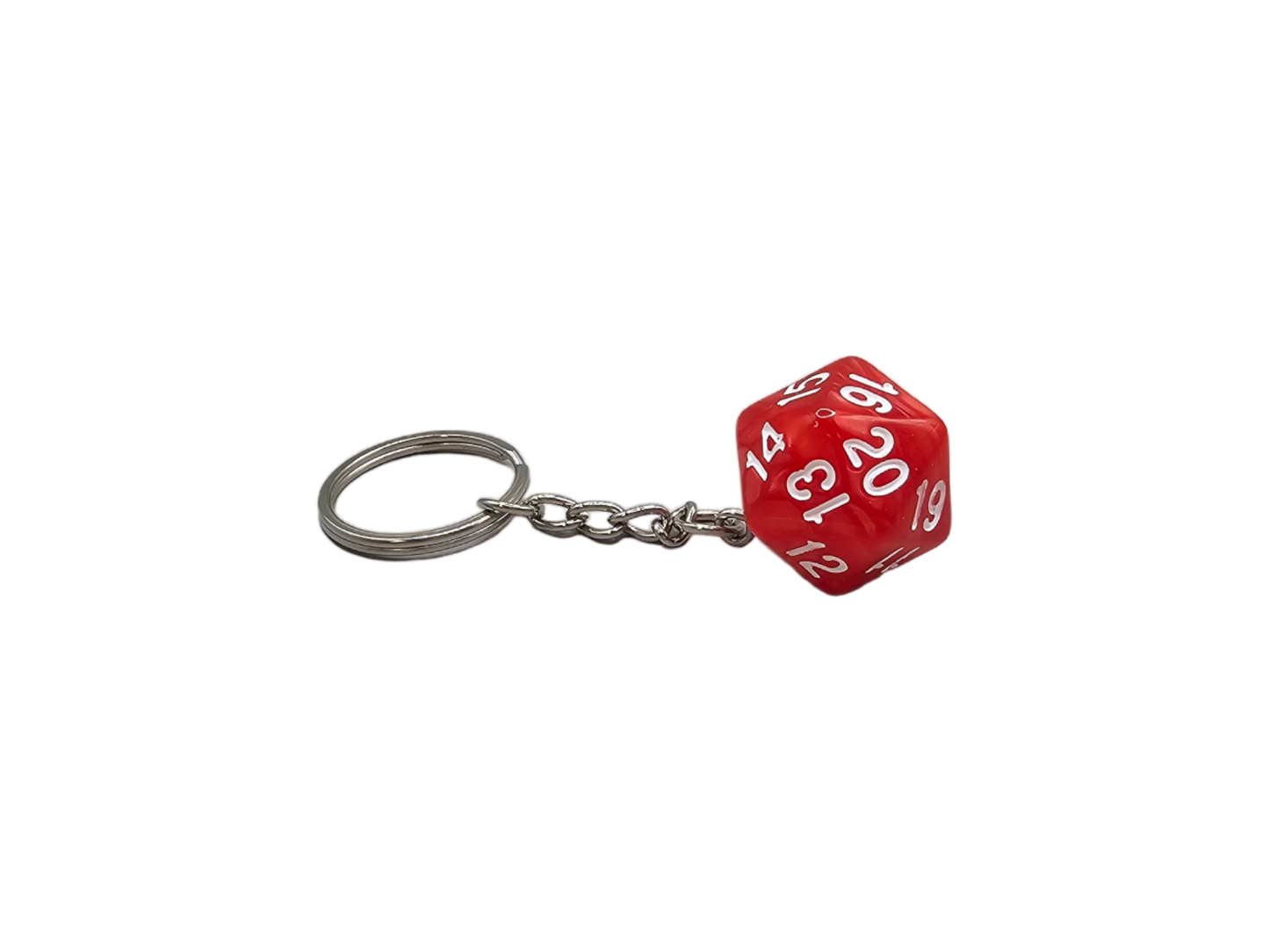 D20 Spindown Keychain Red