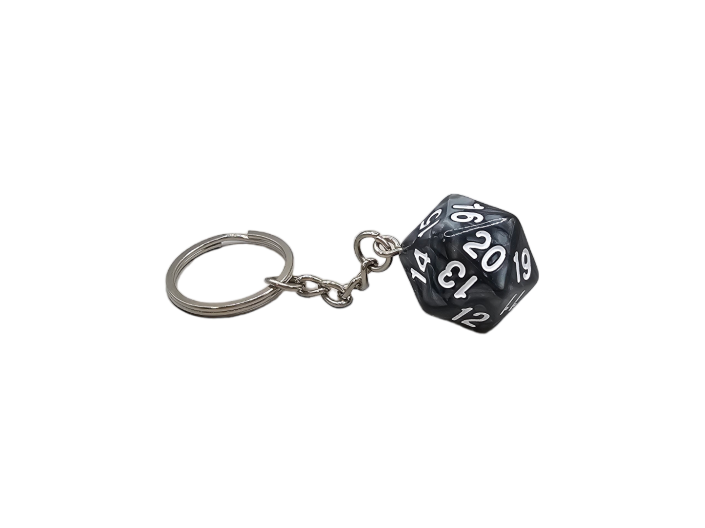 D20 Spindown Keychain Black