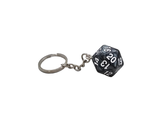 D20 Spindown Keychain Black