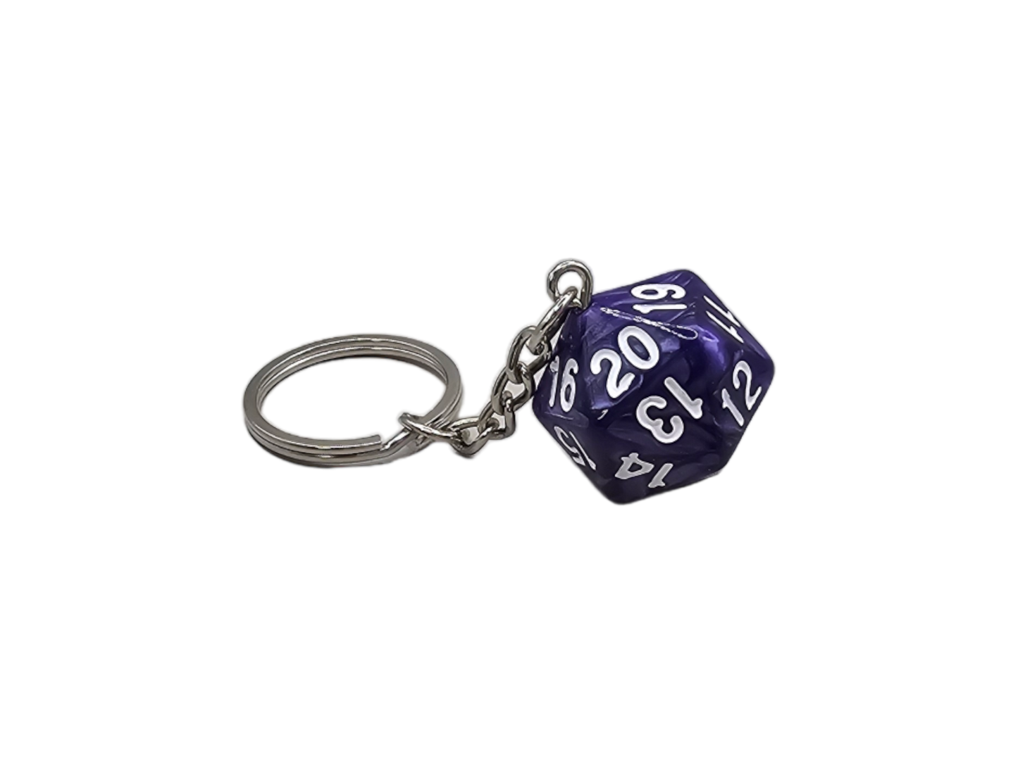 D20 Spindown Keychain Purple