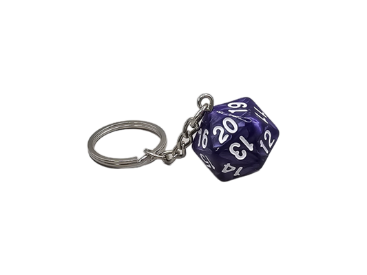 D20 Spindown Keychain Purple