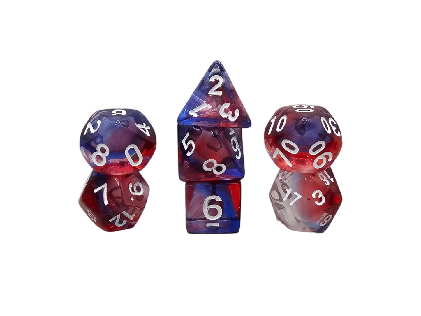 7-teiliges RPG Würfelset Transparent: Nebula Burst