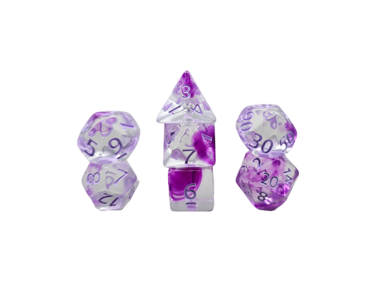 7-teiliges RPG Würfelset Transparent: Nebula Lavender