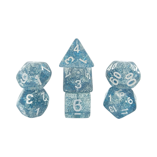 7-teiliges RPG Würfelset Confetti: Blue