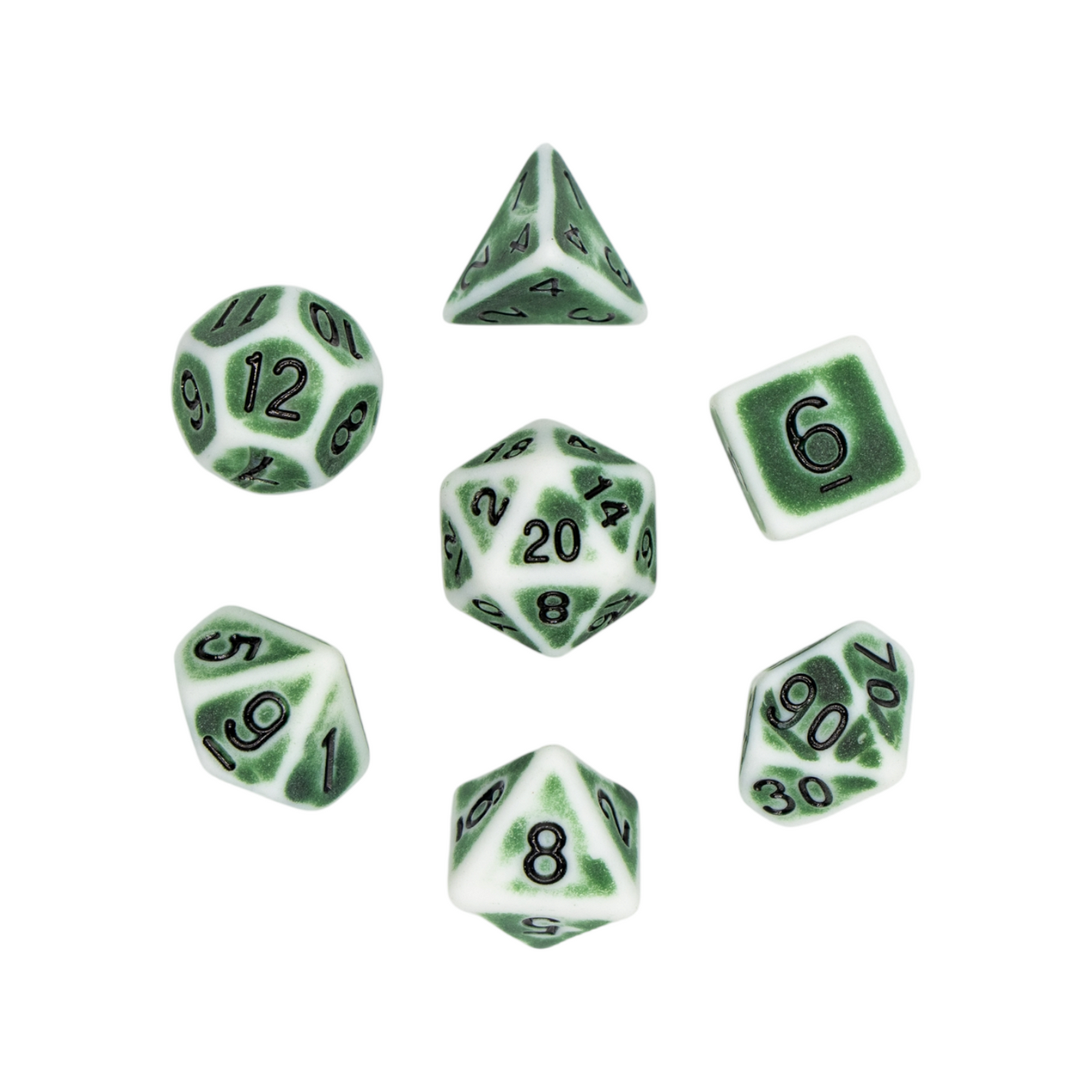 7-teiliges RPG Würfelset Ancient: Flintstone Green