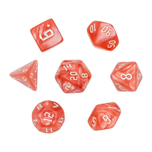 7-teiliges RPG Würfelset Pearl: Rose