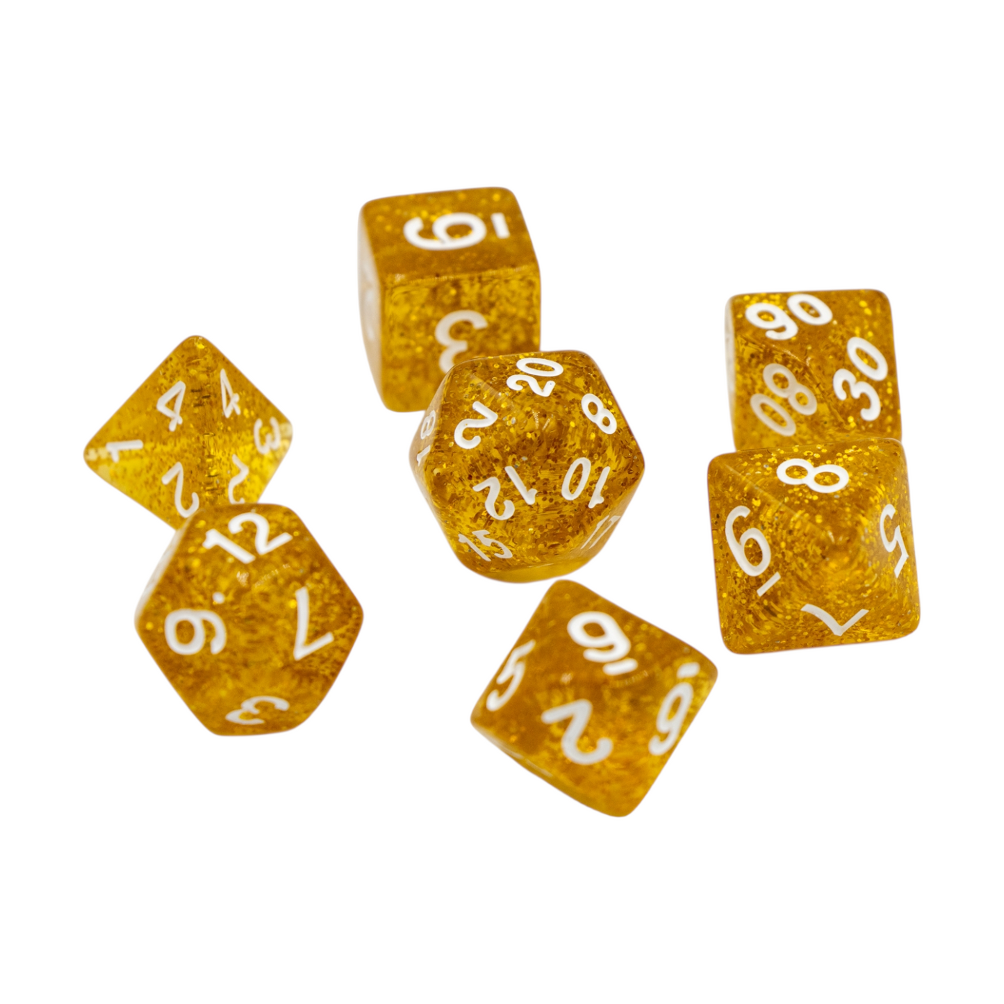 7-teiliges RPG Würfelset Confetti: Powder Gold