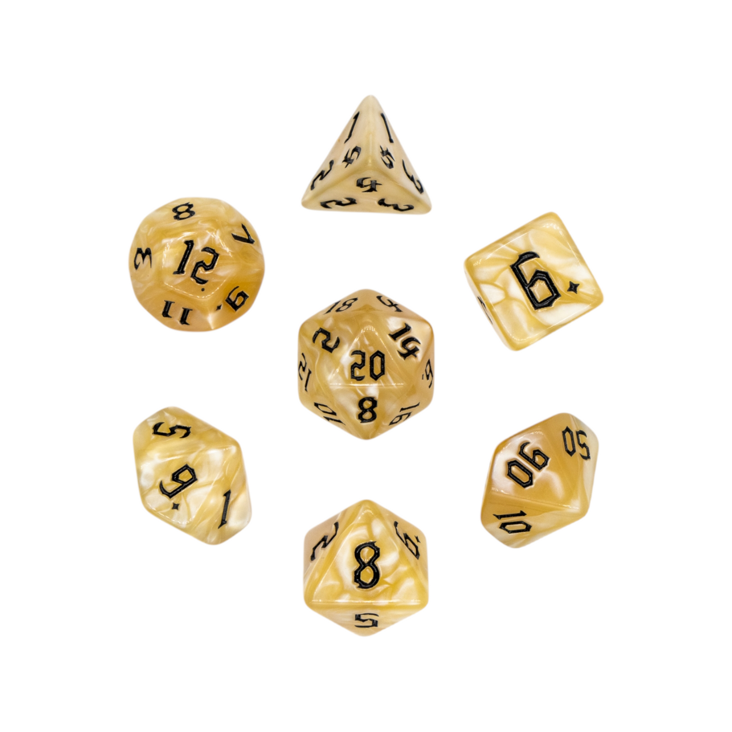 7-teiliges RPG Würfelset Pearl: Sand