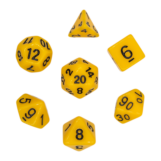 7-teiliges RPG Würfelset Opaque: Yellow