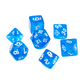 7-teiliges RPG Würfelset Transparent: Deep Blue