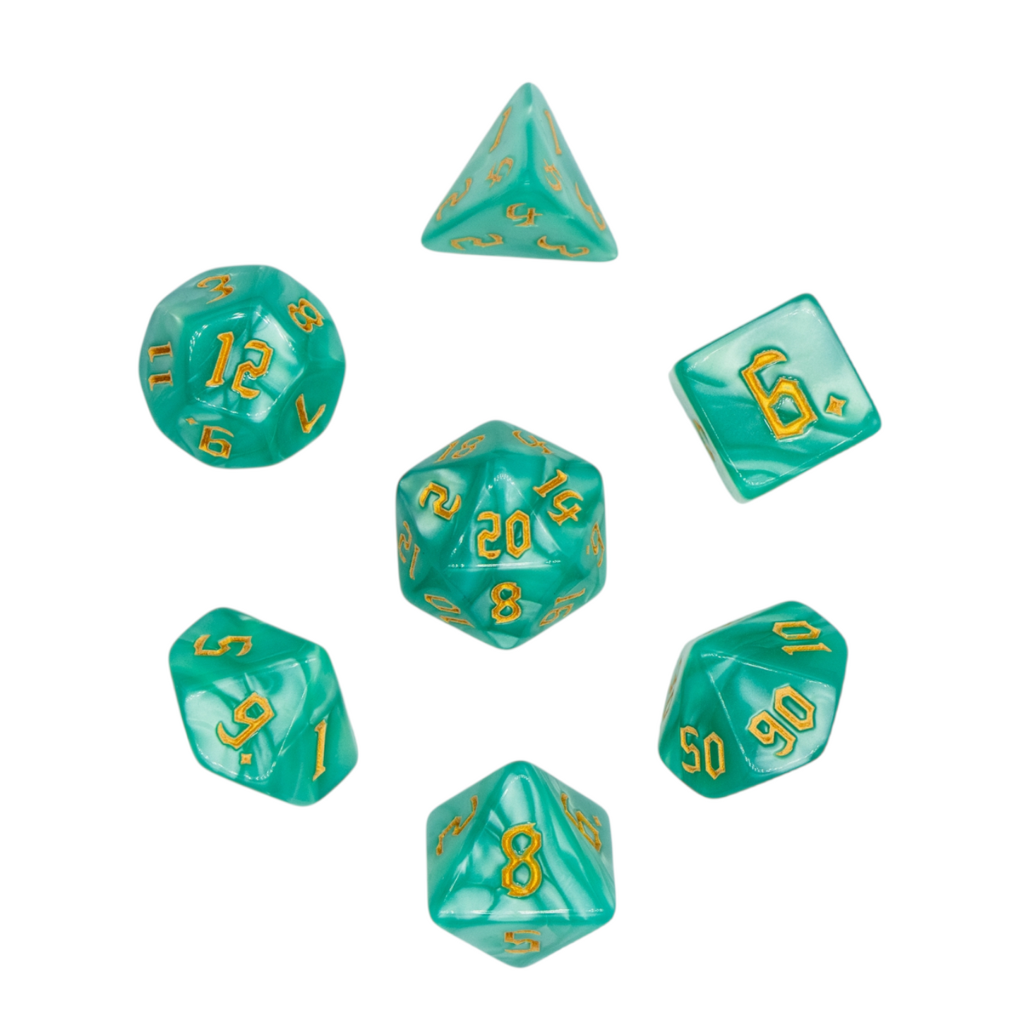 7-teiliges RPG Würfelset Pearl: Sea Grass