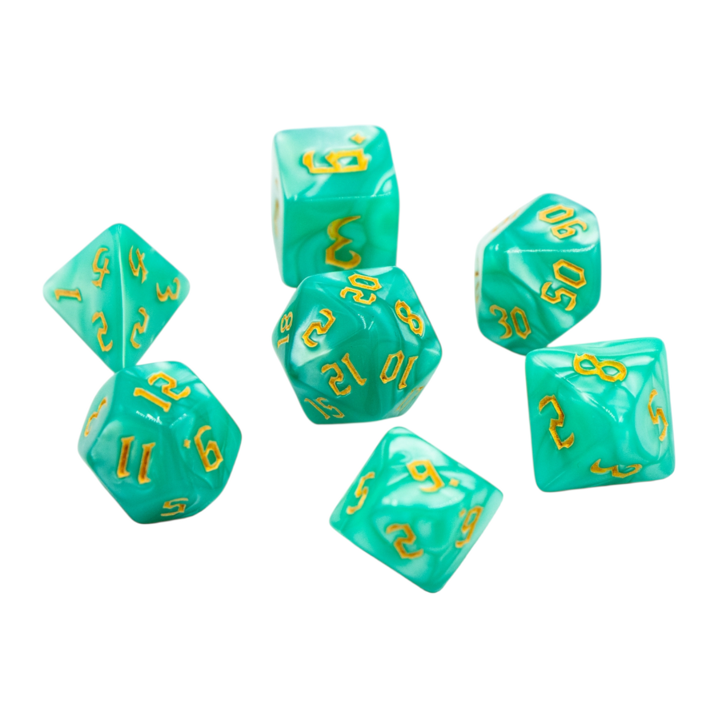 7-teiliges RPG Würfelset Pearl: Sea Grass