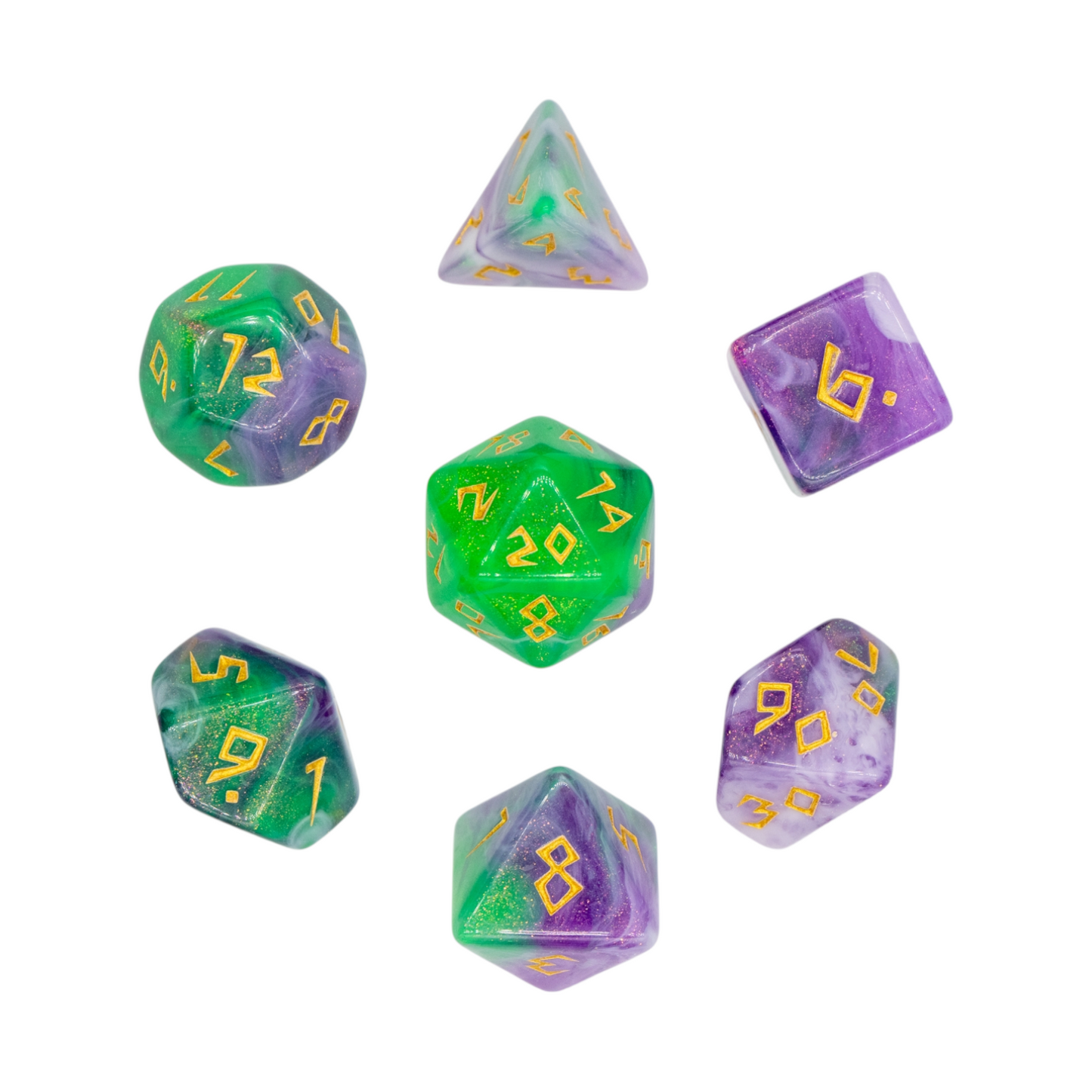 7-teiliges RPG Würfelset Galaxy: Orchidee