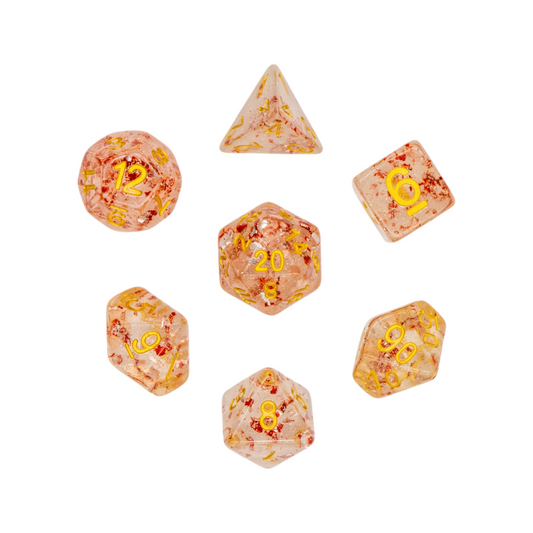 7-teiliges RPG Würfelset Confetti: Red Flakes