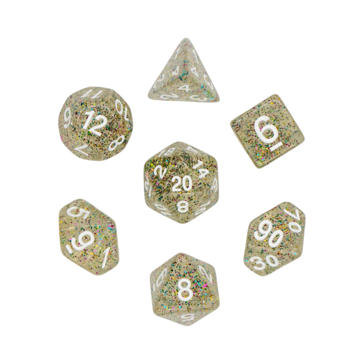 7-teiliges RPG Würfelset Confetti: Rainbow