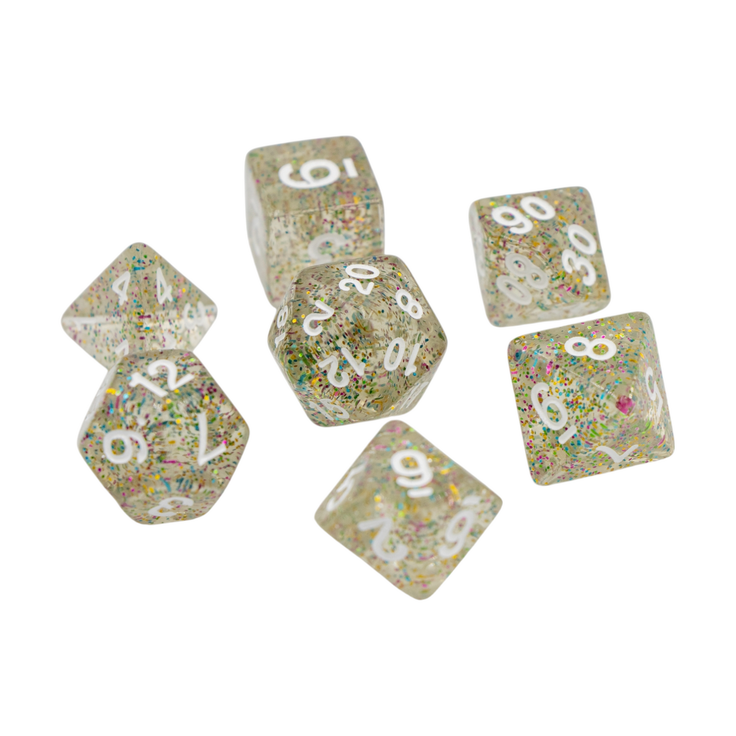 7-teiliges RPG Würfelset Confetti: Rainbow