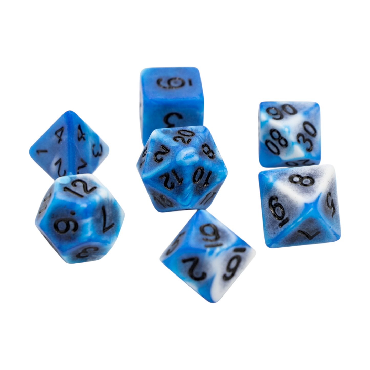 7-teiliges RPG Würfelset Ancient: Blue Rock