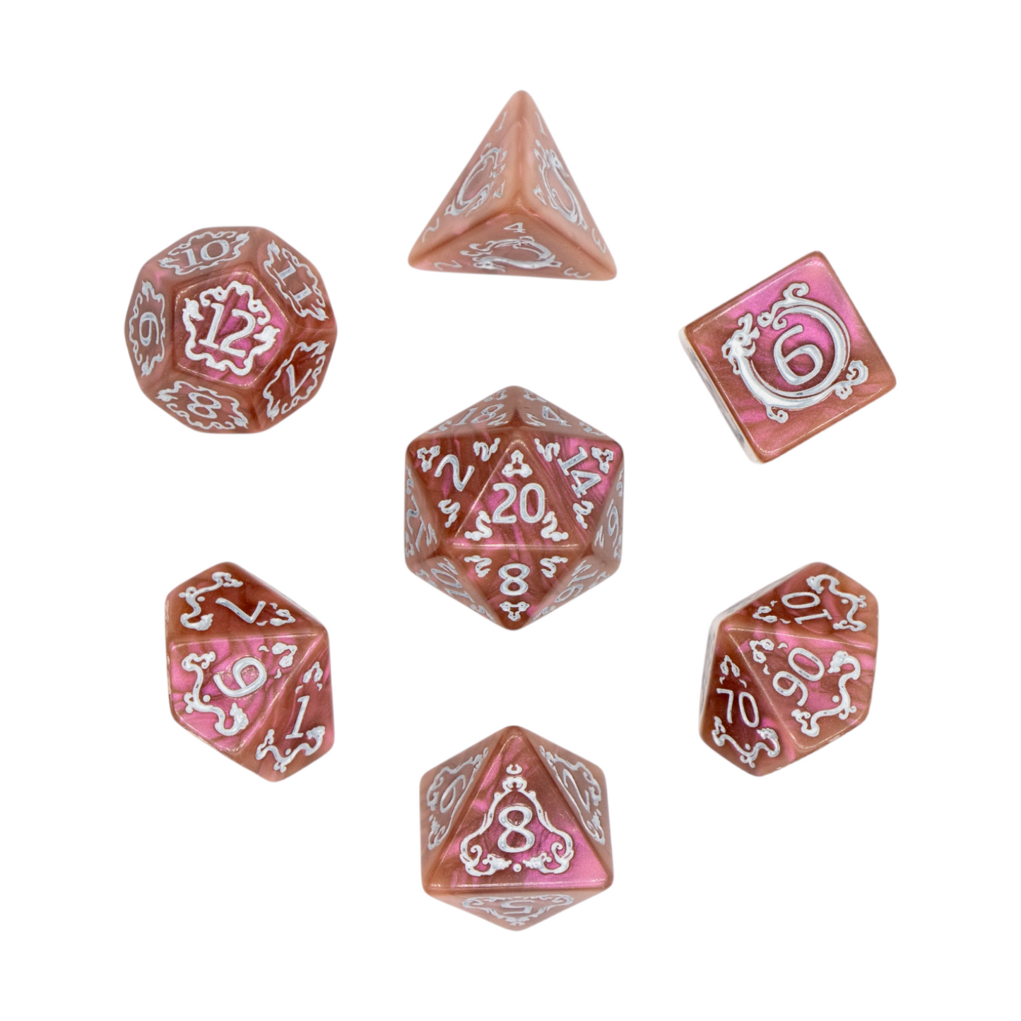 7-teiliges RPG Würfelset Mehrfarbig: Mystic Dragon