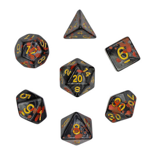 7-teiliges RPG Würfelset Mehrfarbig: Sparkling Dark Blood