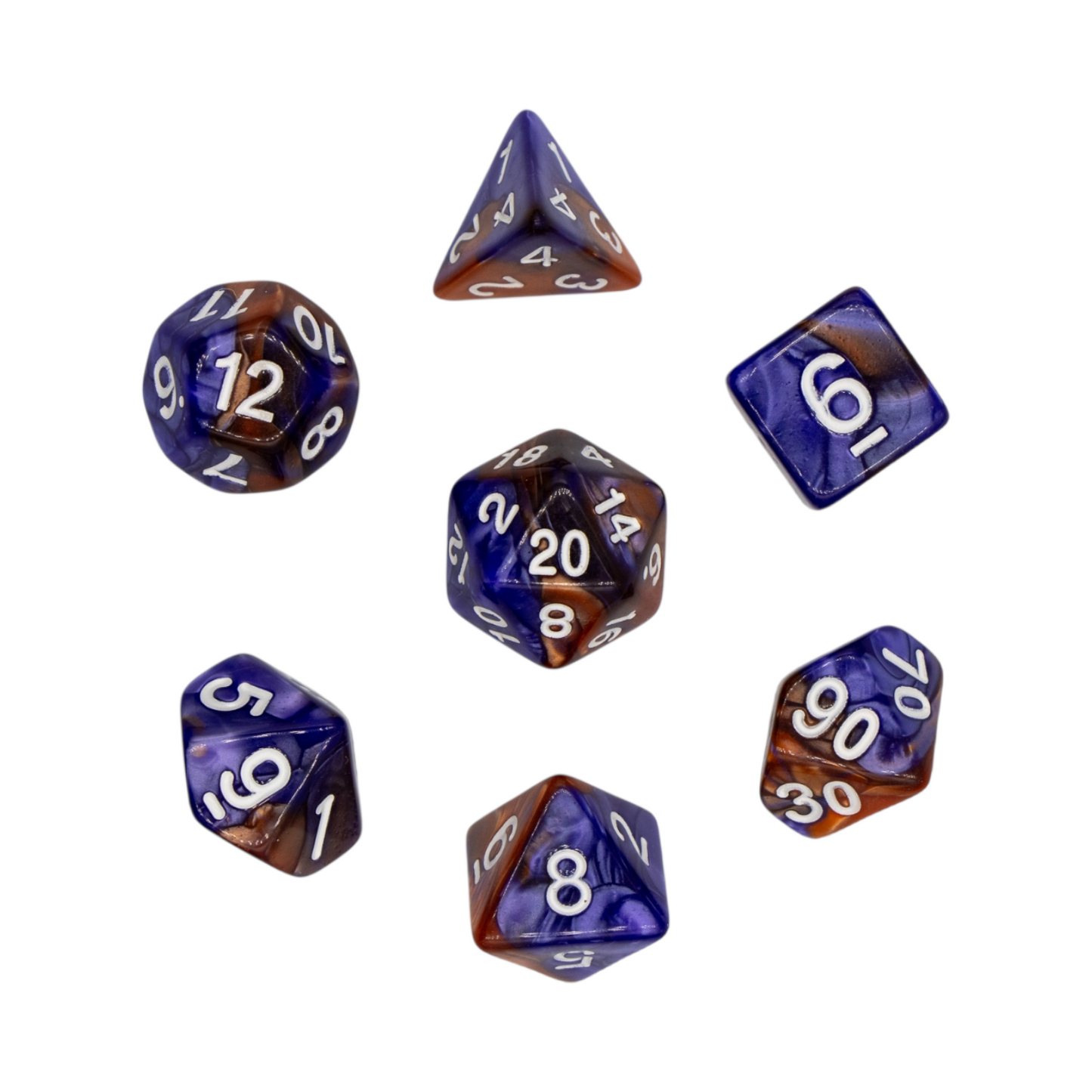 7-teiliges RPG Würfelset Mehrfarbig: Racing Purple/Copper