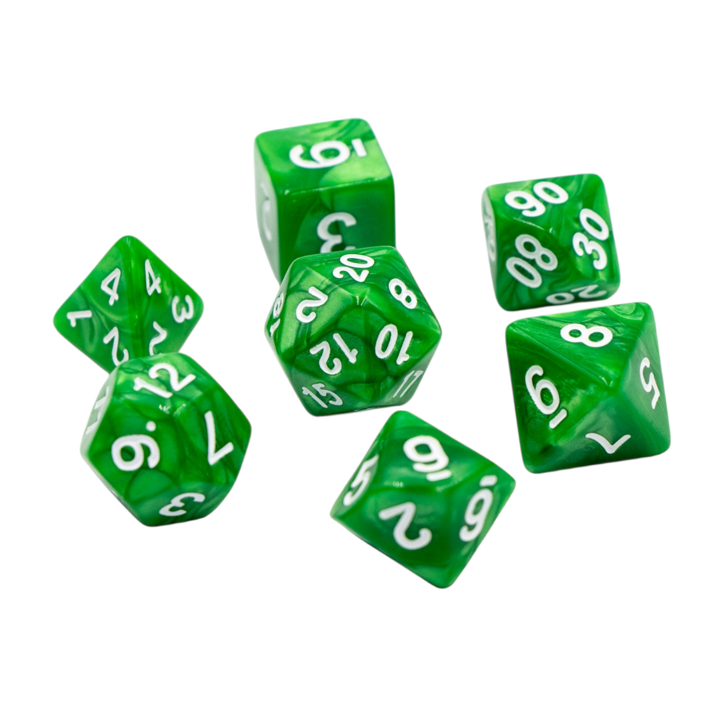 7-teiliges RPG Würfelset Pearl: Green