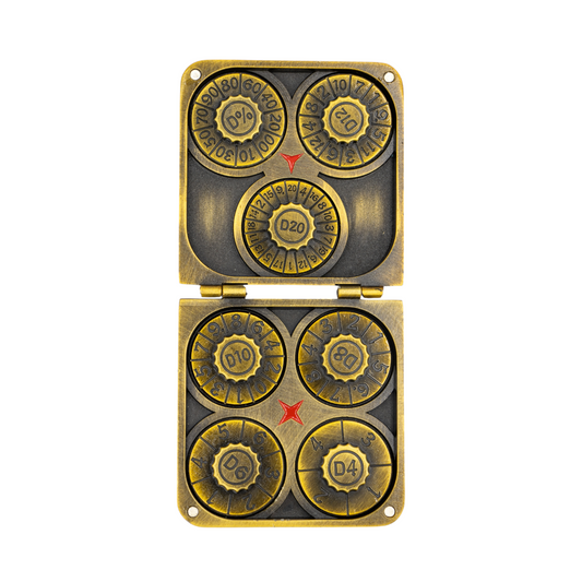 7-teiliges RPG Würfelset Metall: Spinning Gold