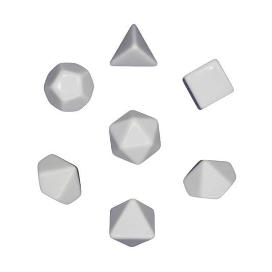 Würfelset Blank: White