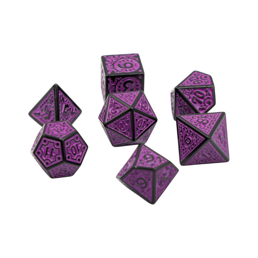 7-teiliges RPG Würfelset Magic Flame: Purple
