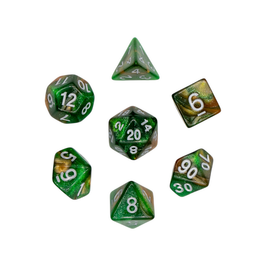 7-teiliges RPG Würfelset Galaxy: Emerald Vale