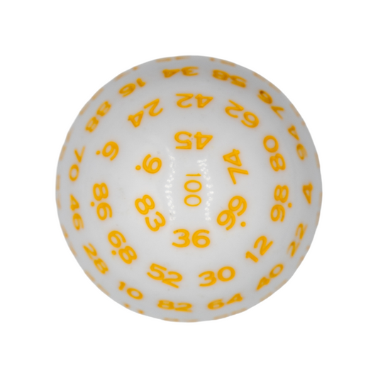 D100 Würfel White/Orange