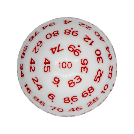 D100 Würfel White/Red